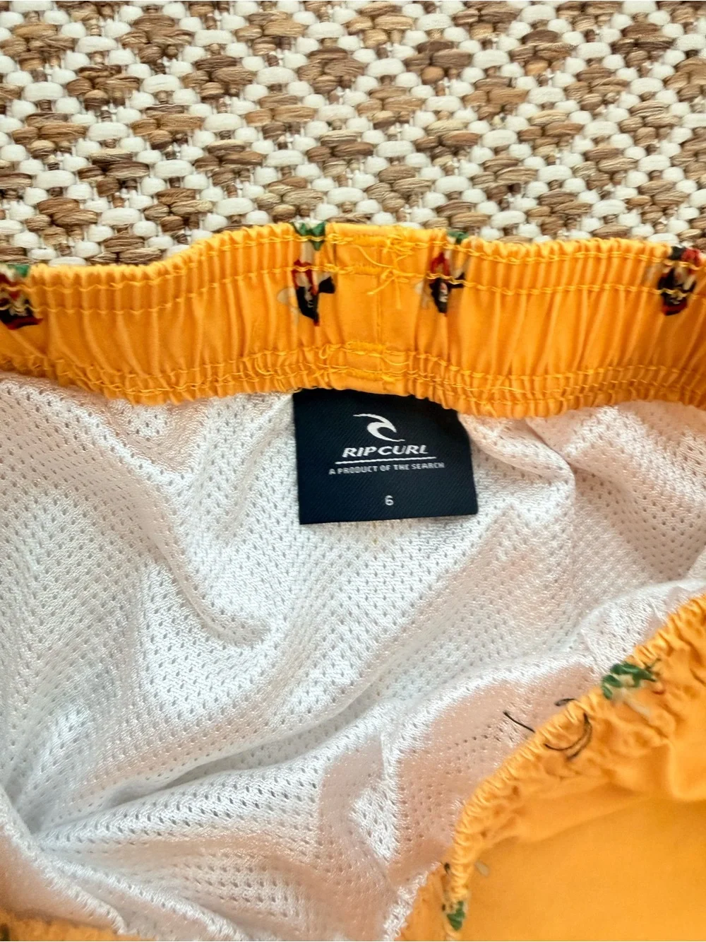 Rip Curl Orange Swim Shorts with White Mesh Lining
